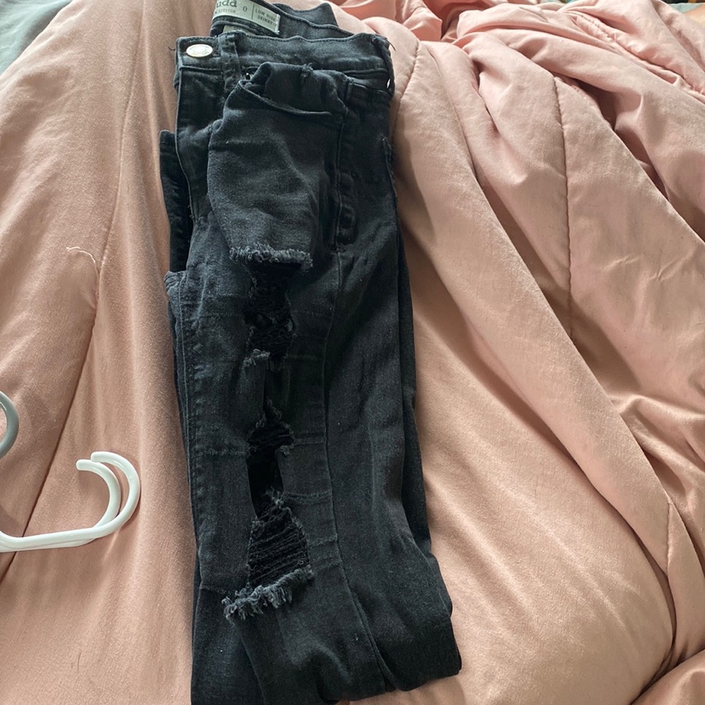 Mudd. Black ripped skinny jeans.